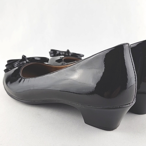 Sofft Eüro Soft Black Patent Leather Heeled Ballerinas Pump Size 6M - Picture 5 of 16